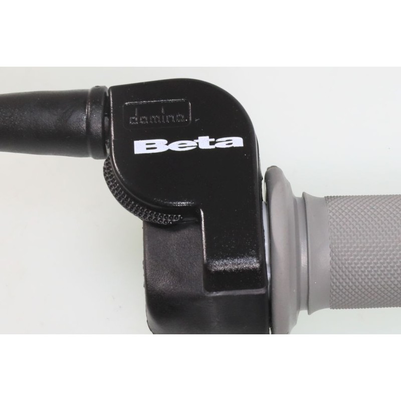 Poignée gaz BETA 2023> 2T tirage court blanc + revetements gris