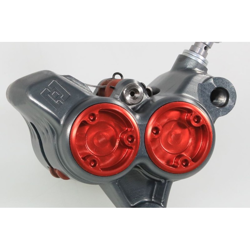 Etrier frein AV BRAKTEC monobloc 4 pistons rouge