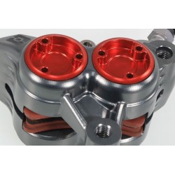 Etrier frein AV BRAKTEC monobloc 4 pistons rouge