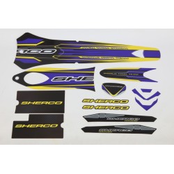 Kit deco SHERCO 2001-2005 complet violet/noir/jaune