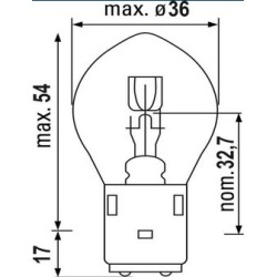Ampoule 12V 35/35W BA20D