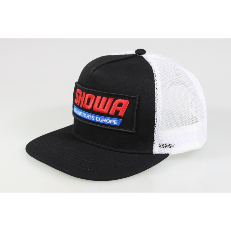 Casquette SHOWA trucker visière plate noire/blanche