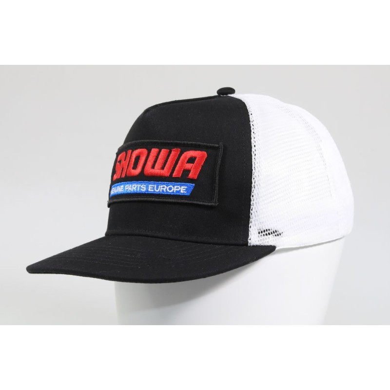 Casquette SHOWA trucker visière plate noire/blanche
