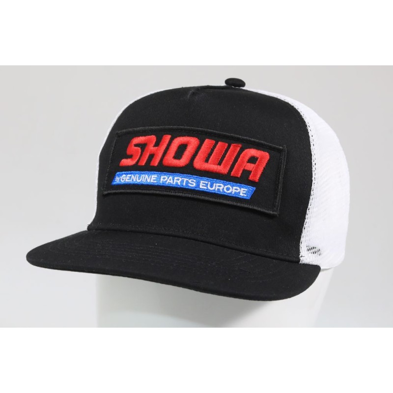 Casquette SHOWA trucker visière plate noire/blanche