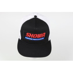 Casquette SHOWA trucker visière plate noire/blanche