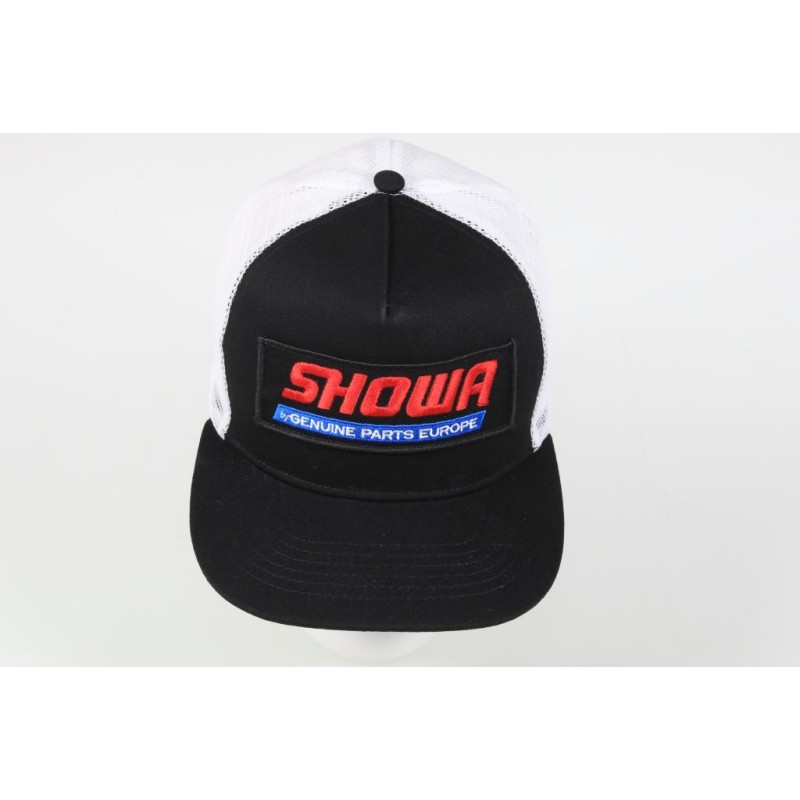 Casquette SHOWA trucker visière plate noire/blanche
