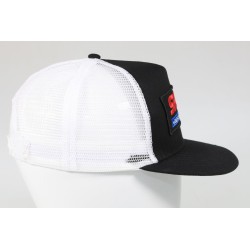 Casquette SHOWA trucker visière plate noire/blanche