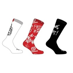 Chaussettes GASGAS Vamos Lot x3 blanc/rouge/noir
