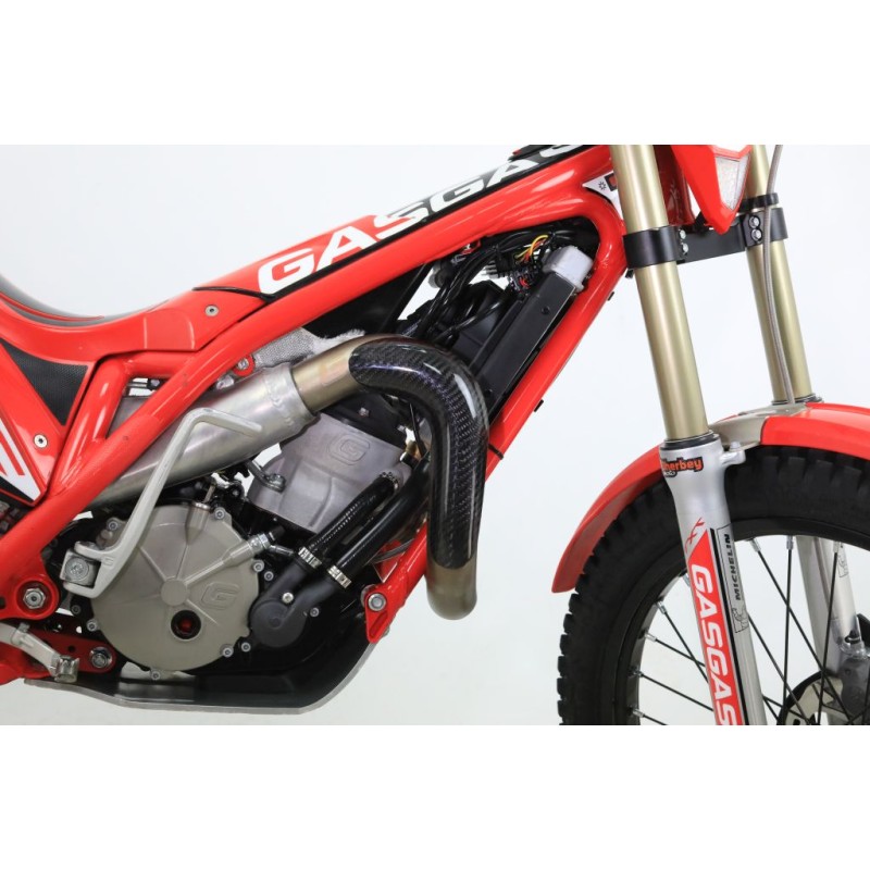 Protection coude echappement carbone HEBO GASGAS version courte