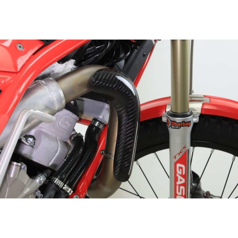 Protection coude echappement carbone HEBO GASGAS version courte