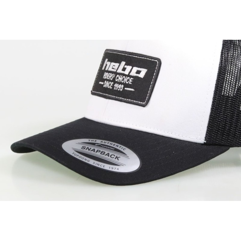 Casquette HEBO avec visière incurvée noire/blanche