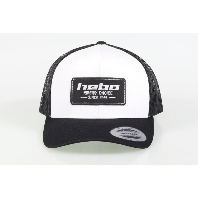 Casquette HEBO avec visière incurvée noire/blanche
