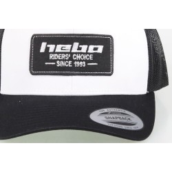 Casquette HEBO avec visière incurvée noire/blanche