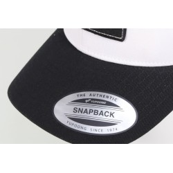 Casquette HEBO avec visière incurvée noire/blanche