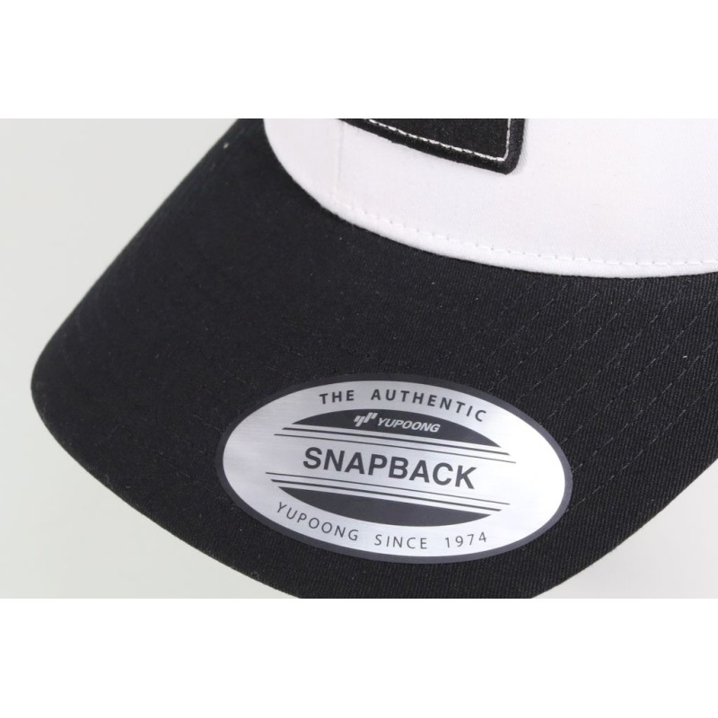 Casquette HEBO avec visière incurvée noire/blanche