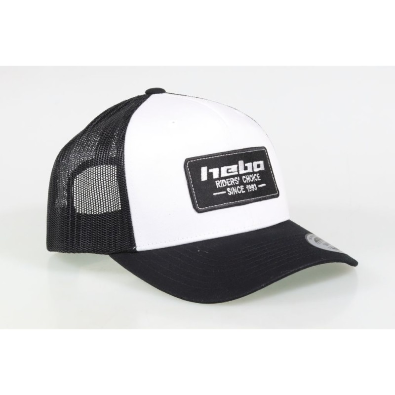 Casquette HEBO avec visière incurvée noire/blanche