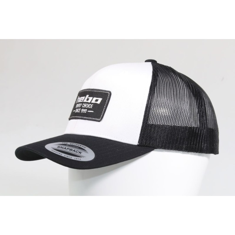 Casquette HEBO avec visière incurvée noire/blanche