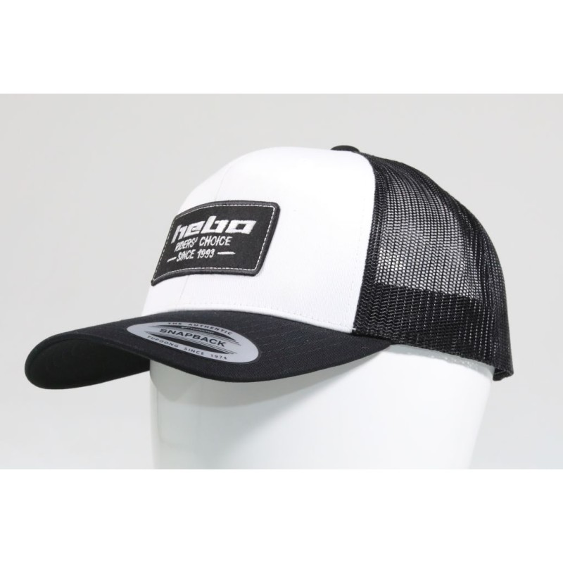Casquette HEBO avec visière incurvée noire/blanche