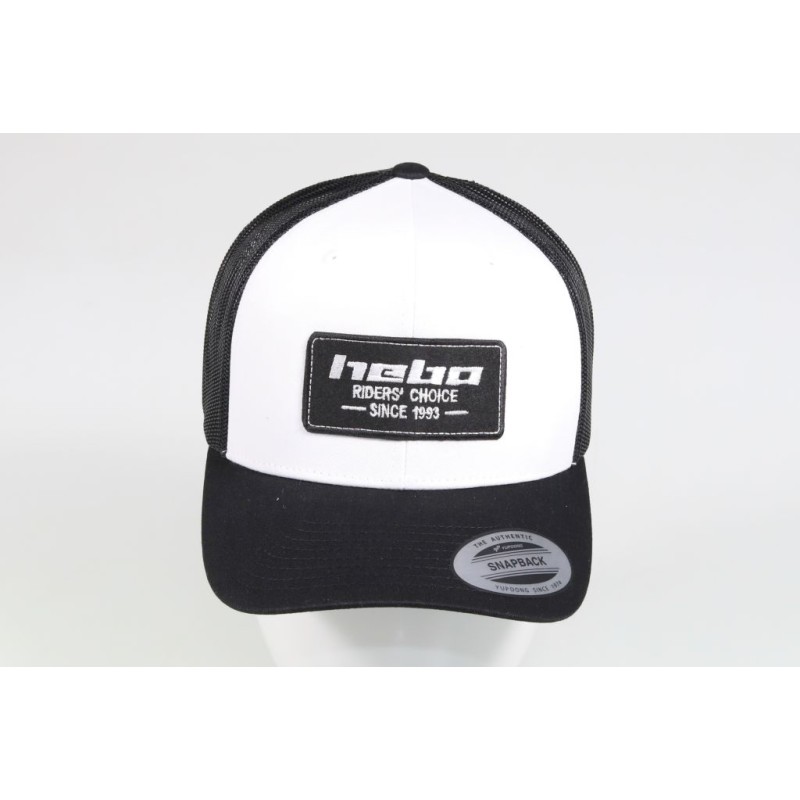 Casquette HEBO avec visière incurvée noire/blanche
