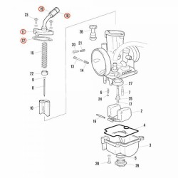 Chapeau carburateur avec coude KEIHIN PWK28 JITSIE adaptable complet