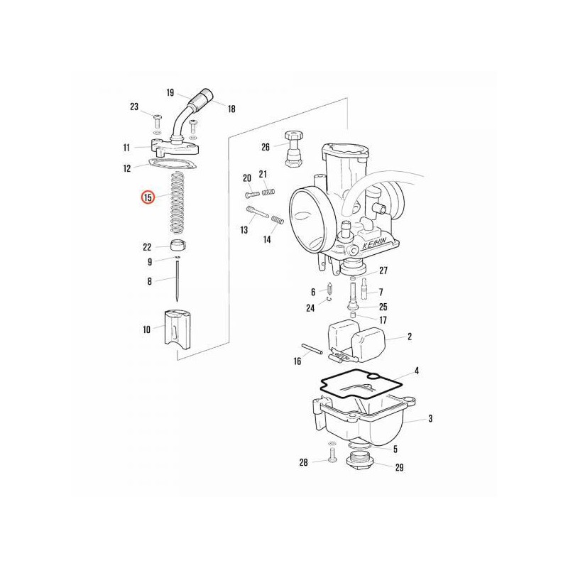 Ressort boisseau carburateur KEIHIN PWK28 JITSIE adaptable