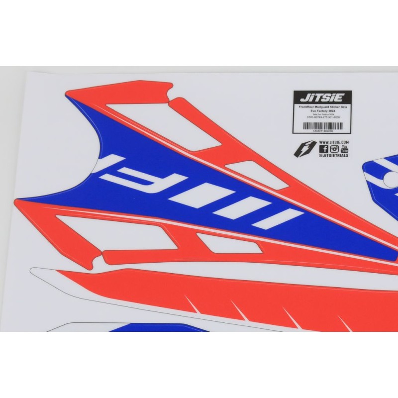 Autocollant garde boue AV/AR JITSIE BETA 2024 evo factory