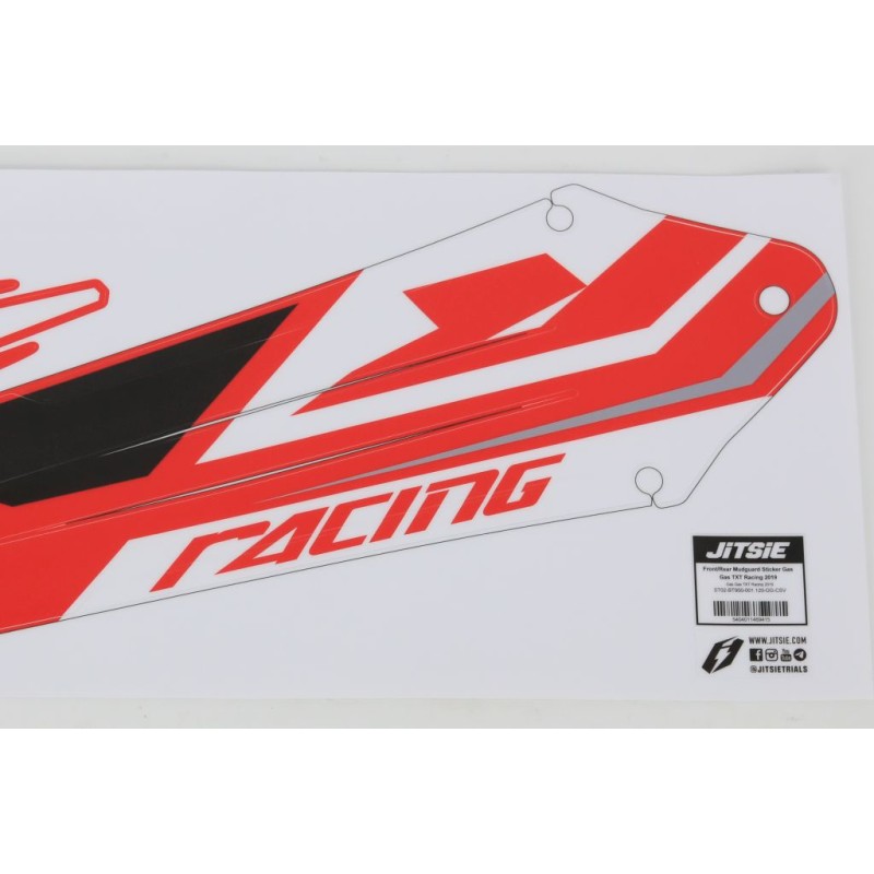 Autocollant garde boue AV/AR JITSIE GASGAS 2019 Racing