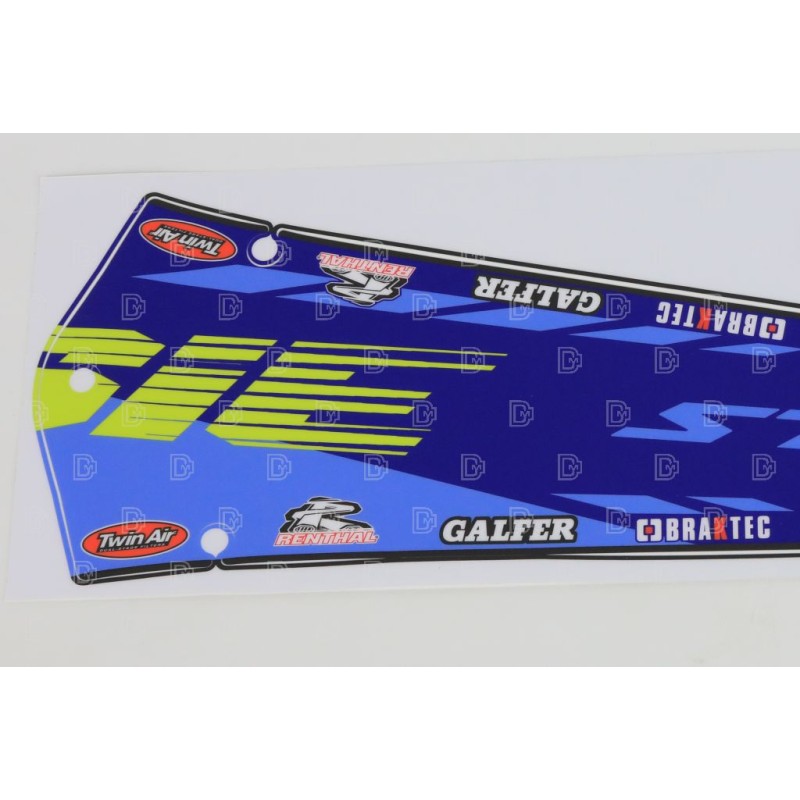 Autocollant garde boue AV/AR JITSIE SHERCO 2025 bleu