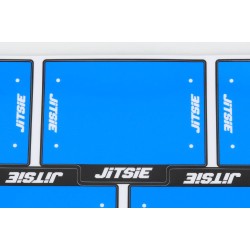 Autocollant plaque numéro JITSIE bleu par 5