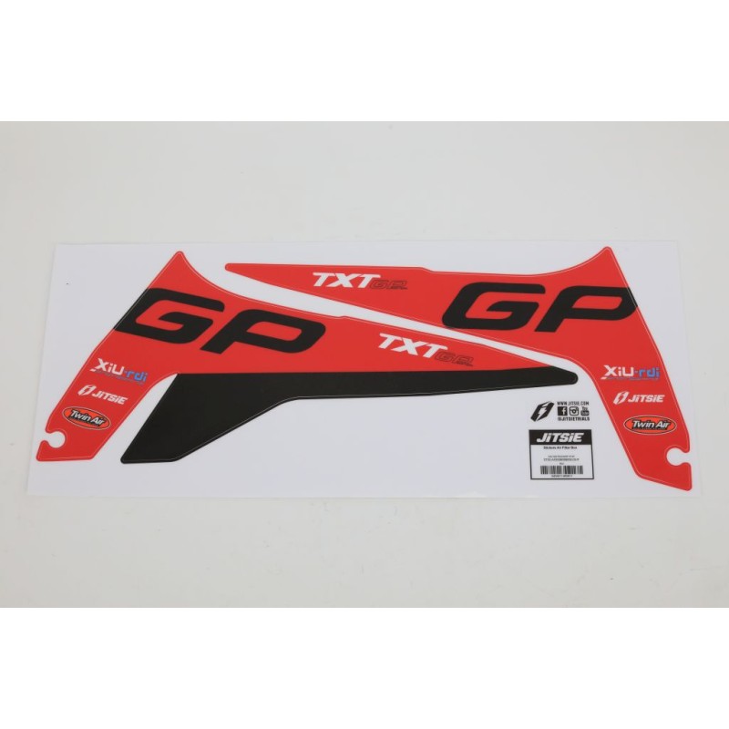 Autocollant boitier filtre JITSIE GASGAS 2023-2025 GP rouge/noir