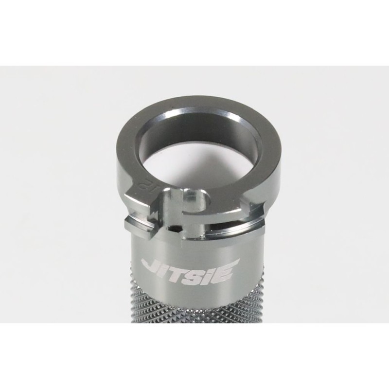Tube poignée gaz DOMINO Aluminium seul tirage court gris