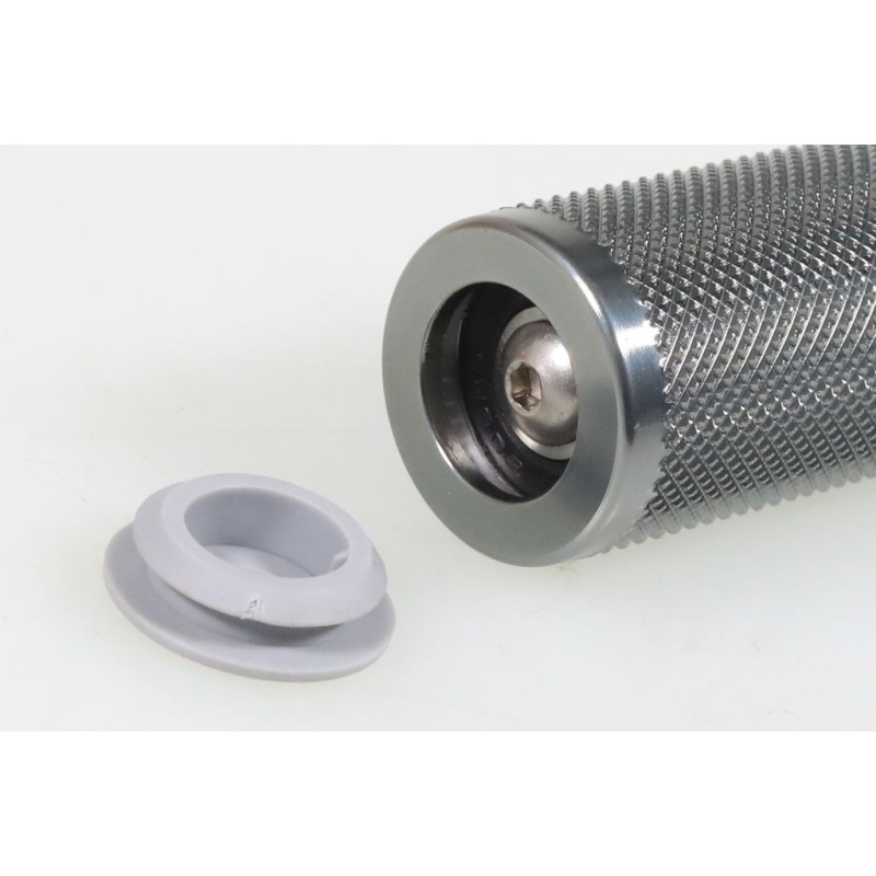 Tube poignée gaz DOMINO Aluminium seul tirage court gris