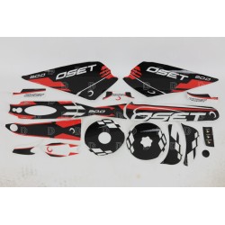 Kit autocollants OSET 20.0 eco complet noir/rouge