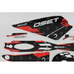 Kit autocollants OSET 20.0 eco complet noir/rouge