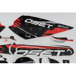 Kit autocollants OSET 20.0 eco complet noir/rouge