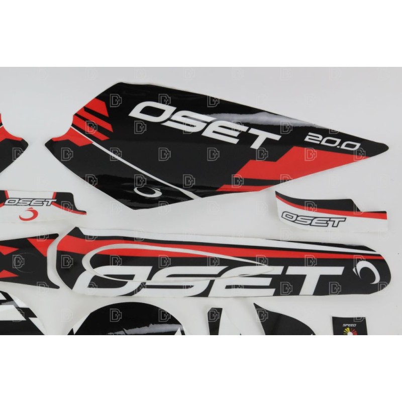 Kit autocollants OSET 20.0 eco complet noir/rouge