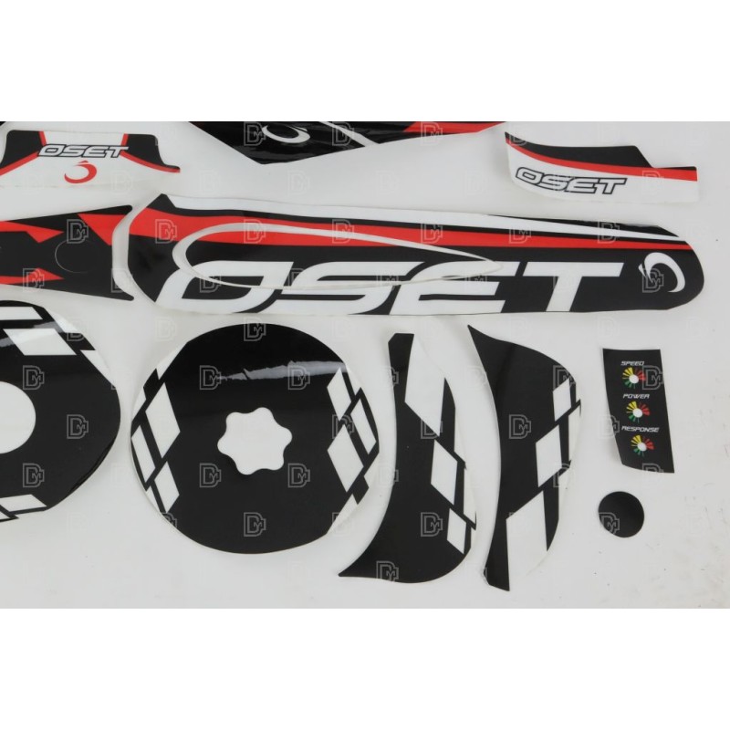 Kit autocollants OSET 20.0 eco complet noir/rouge