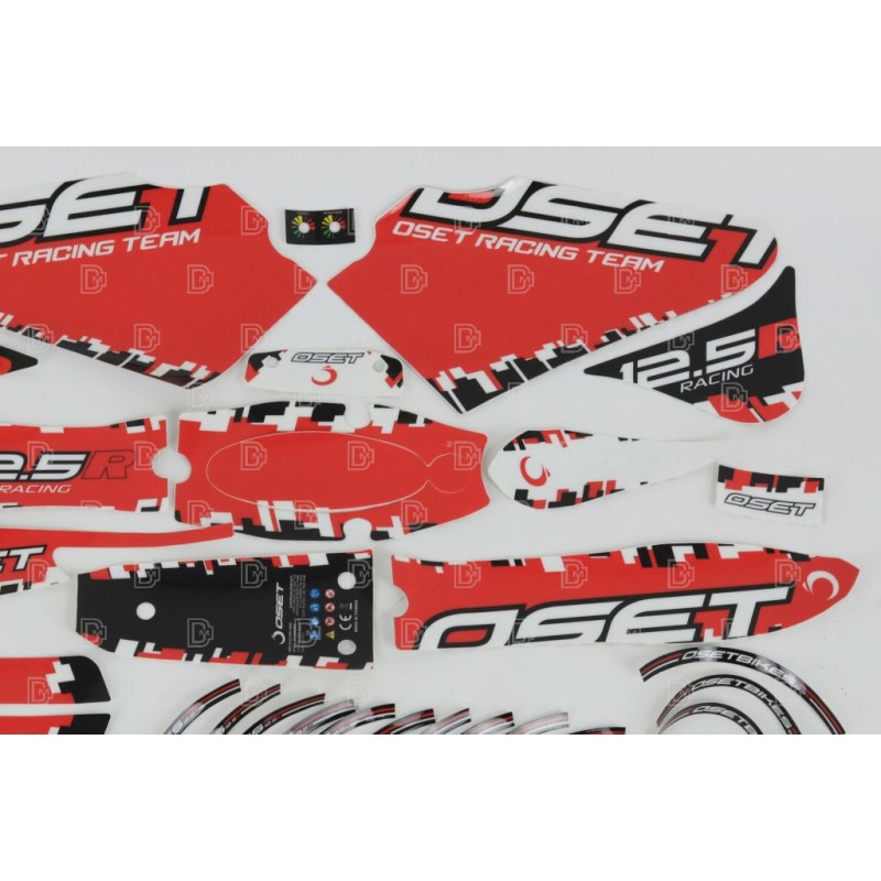 Kit autocollants OSET 2018 12.5 Racing rouge