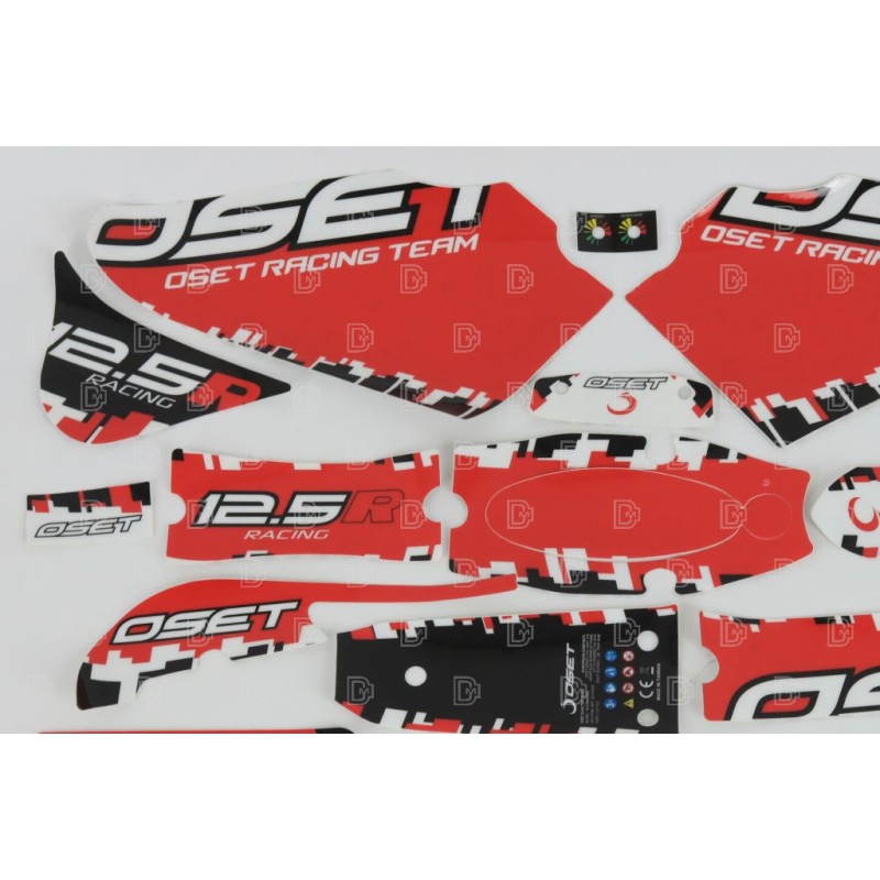 Kit autocollants OSET 2018 12.5 Racing rouge