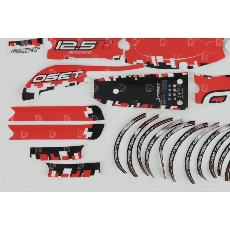 Kit autocollants OSET 2018 12.5 Racing rouge