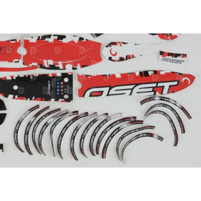 Kit autocollants OSET 2018 12.5 Racing rouge