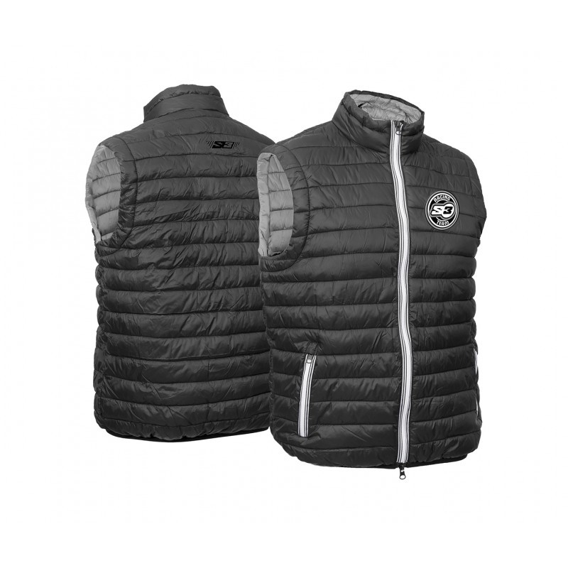 Doudoune S3 light sans manche noir/gris