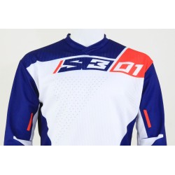 Maillot S3 pilot 01 bleu/blanc/rouge