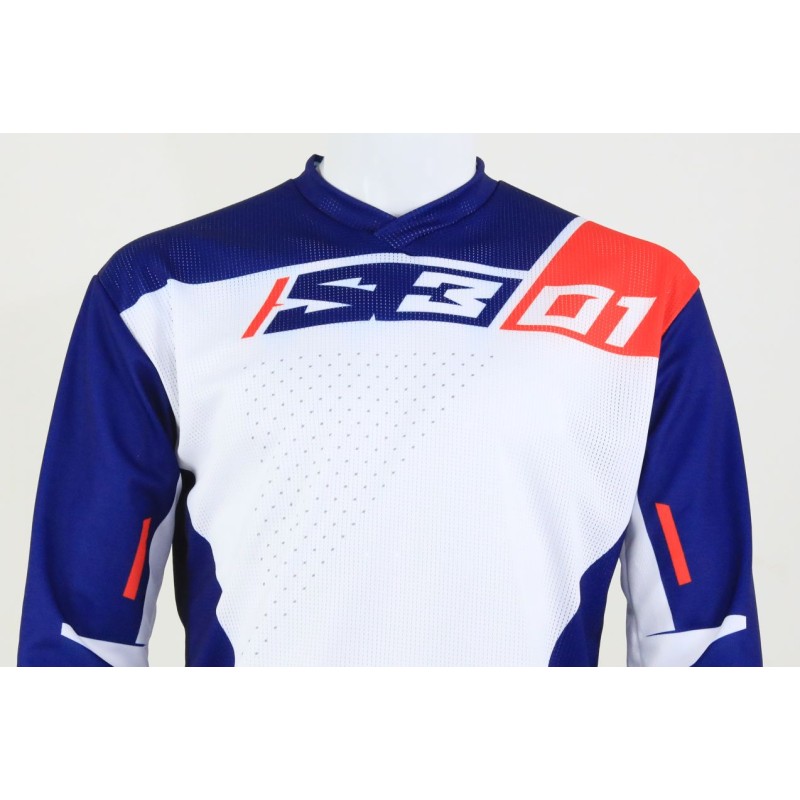 Maillot S3 pilot 01 bleu/blanc/rouge