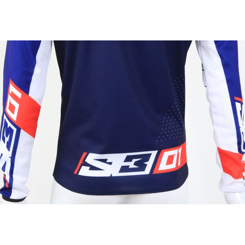 Maillot S3 pilot 01 bleu/blanc/rouge