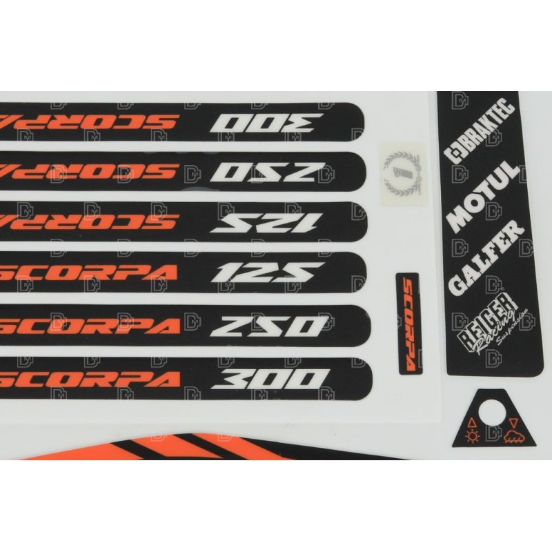 Kit autocollant SCORPA 2018 factory partie accessoires