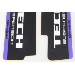 Autocollant fourche TECH noir/violet la paire