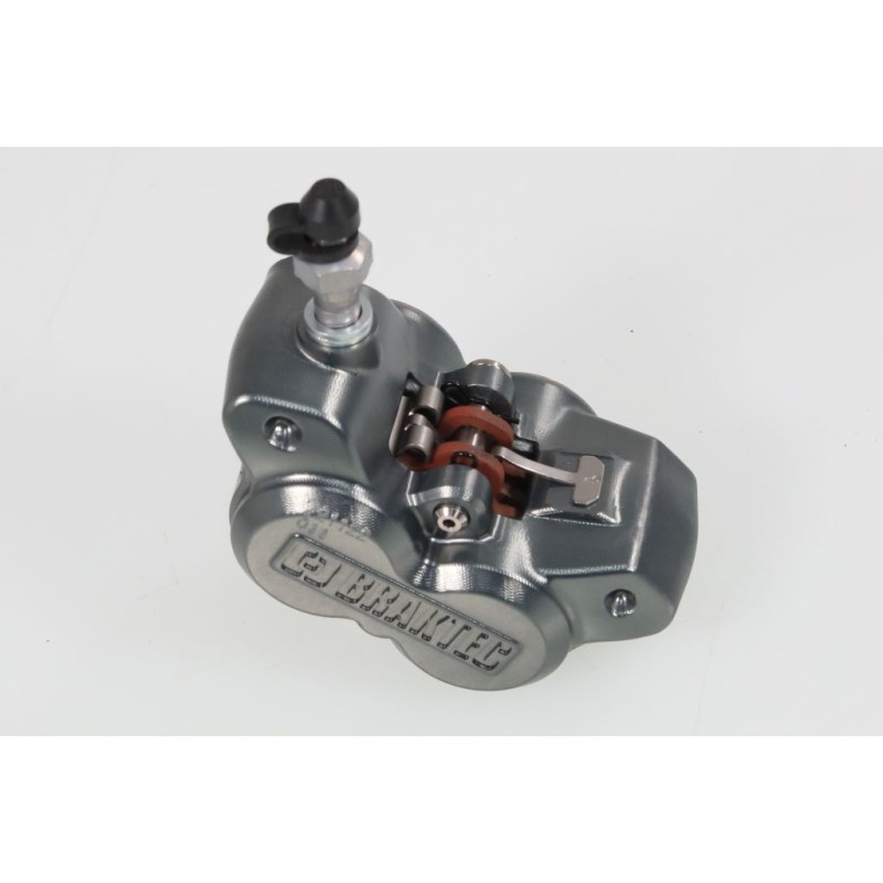 Etrier frein AV BRAKTEC monobloc 4 pistons titane rouge