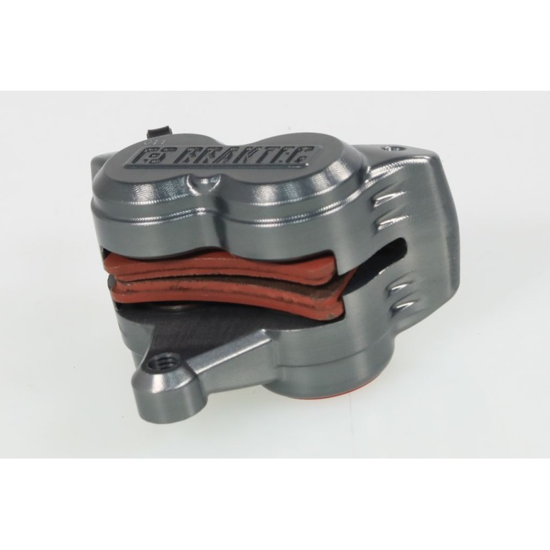 Etrier frein AV BRAKTEC monobloc 4 pistons titane rouge