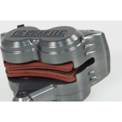Etrier frein AV BRAKTEC monobloc 4 pistons titane rouge